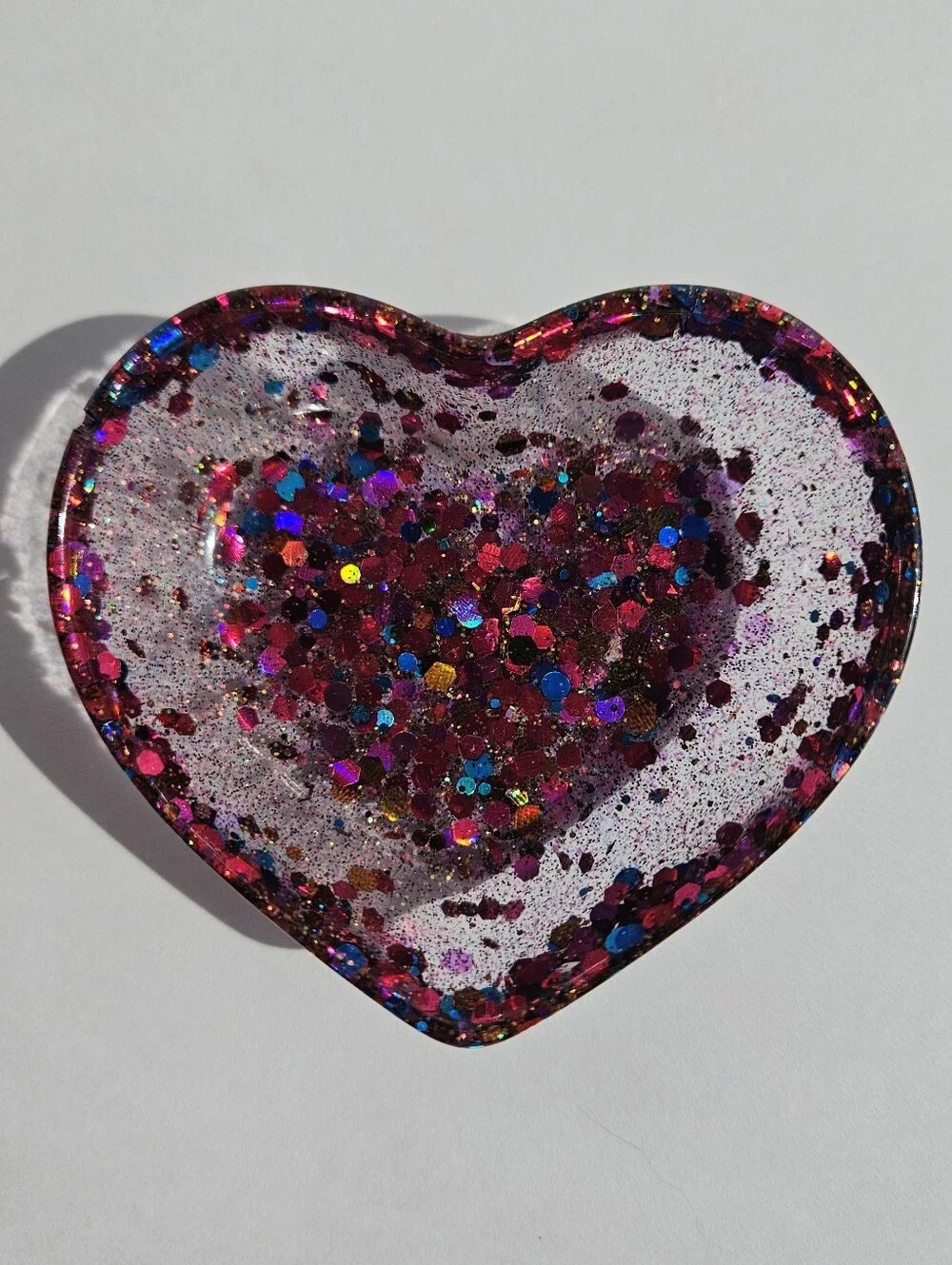 Handmade Pink Glitter Mini Heart Resin Jewelry Dish Princesscore Girly Tray Deco